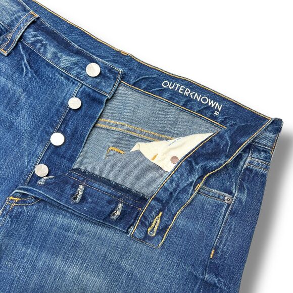 Outerknown S.E.A. Fillmore Boyfriend Denim Jeans 30 Blue Distressed New - Picture 3 of 16